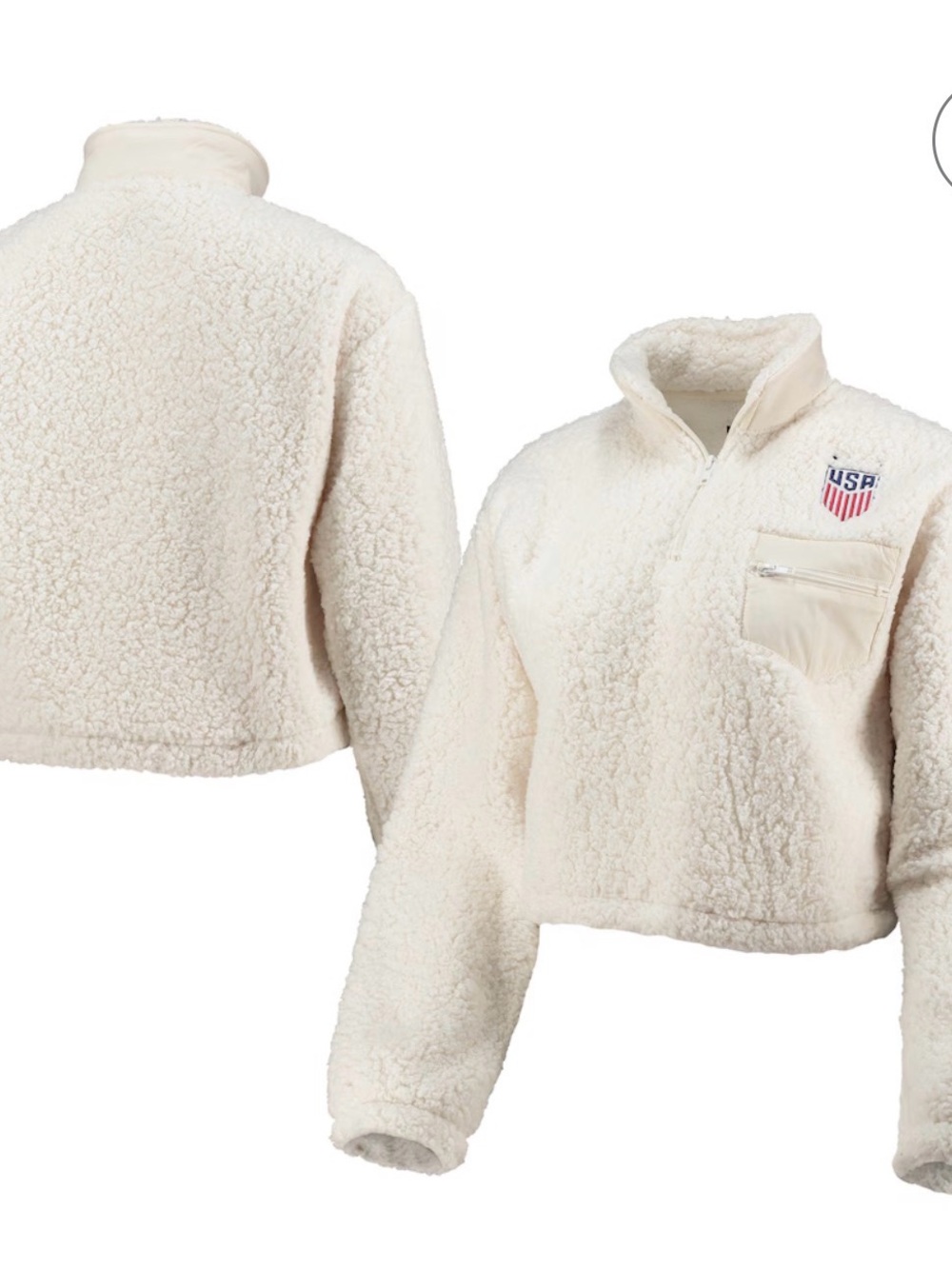 Cozy Sherpa Quarter-Zip Jacket - Cream